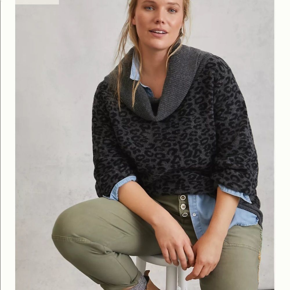 NWT Anthropologie Emmy Cowl Neck Tunic Sweater 3X #193